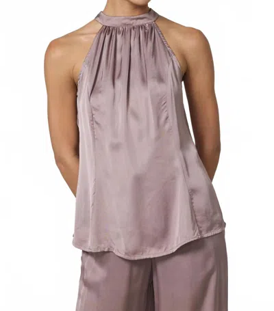Lusana Piper Halter Top In Stone In Purple