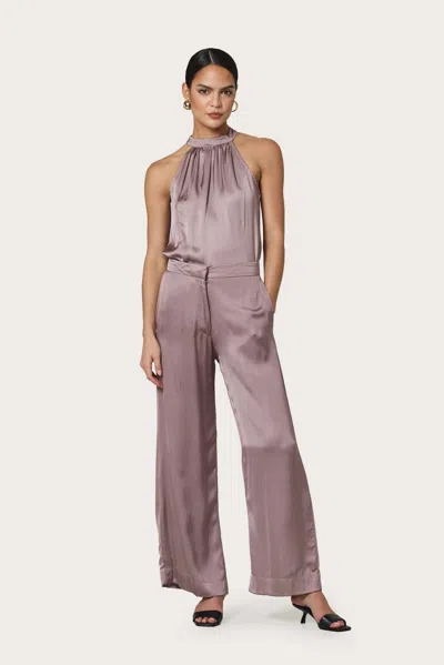 Lusana Piper Top In Stone In Purple