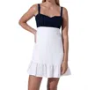 Lusana Reece Linen Mini Dress In Cream In White