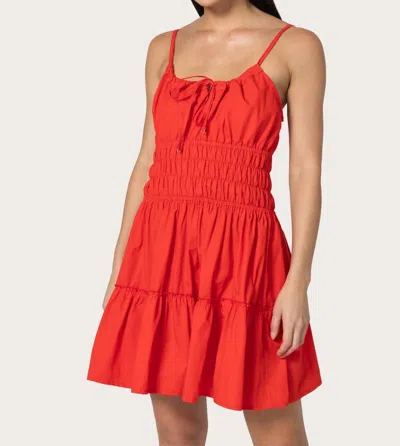 Lusana Rosa Mini Dress In Crimson In Red