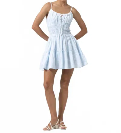 Lusana Rosa Poplin Dress In Tailor Stripe In Multi