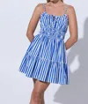 Lusana Rosa Poplin Mini Dress In Lapis