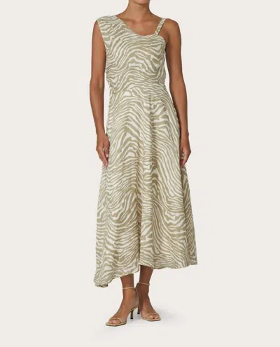 Lusana Tango Linen Dress In Macan In Multi