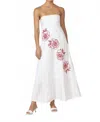 Lusana Timothy Poplin Maxi Dress In Cleo Embroidery In White