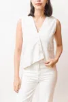 Lusana Vince Vest In White