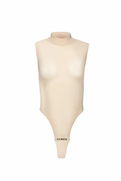 Lusca Women's Neutrals Linzy Mesh Mock Neck Thong