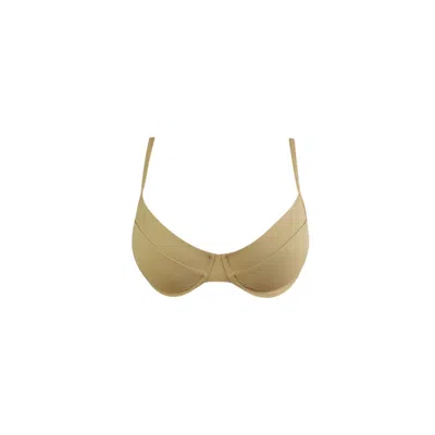 Lusea Women's Neutrals Sand Underwire Tie Back Bikini Top