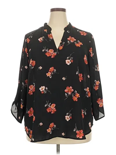 Pre-owned Lush 3/4 Sleeve Blouse In Black