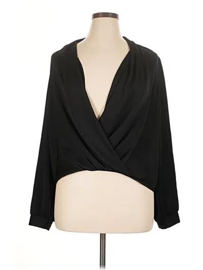 Pre-owned Lush 3/4 Sleeve Blouse In Black