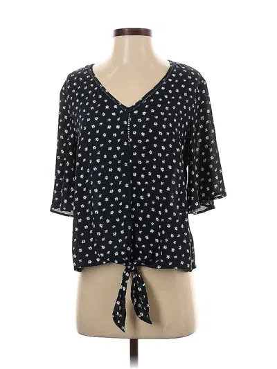 Pre-owned Lush 3/4 Sleeve Blouse In Black