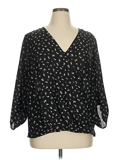 Pre-owned Lush 3/4 Sleeve Blouse In Black