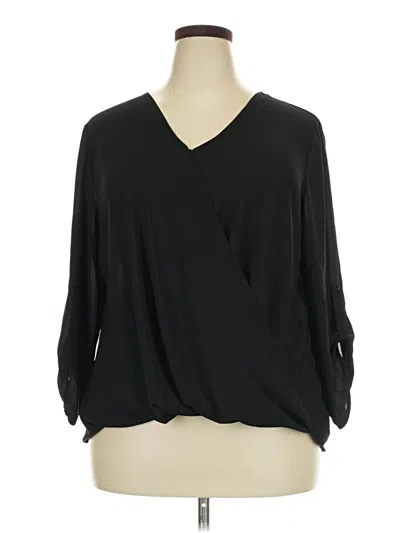 Pre-owned Lush 3/4 Sleeve Blouse In Black