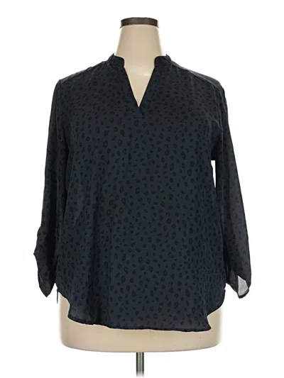 Pre-owned Lush 3/4 Sleeve Blouse In Black