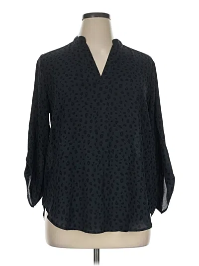 Pre-owned Lush 3/4 Sleeve Blouse In Black