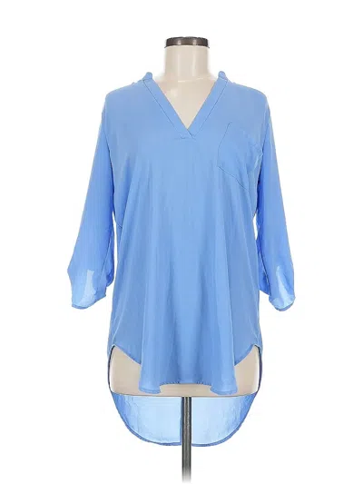 Pre-owned Lush 3/4 Sleeve Blouse In Blue