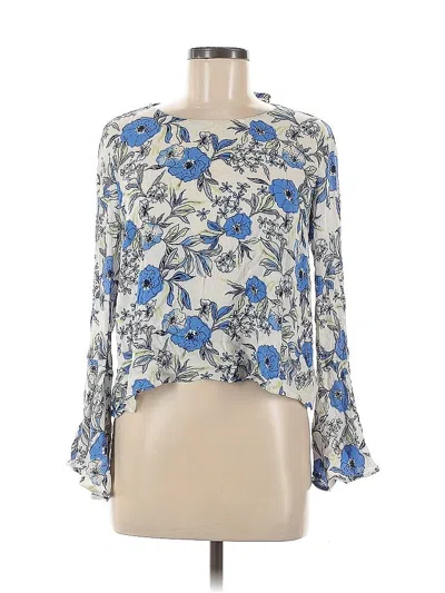 Pre-owned Lush 3/4 Sleeve Blouse In Blue