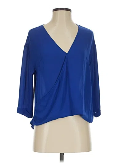 Pre-owned Lush 3/4 Sleeve Blouse In Blue