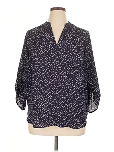 Pre-owned Lush 3/4 Sleeve Blouse In Blue