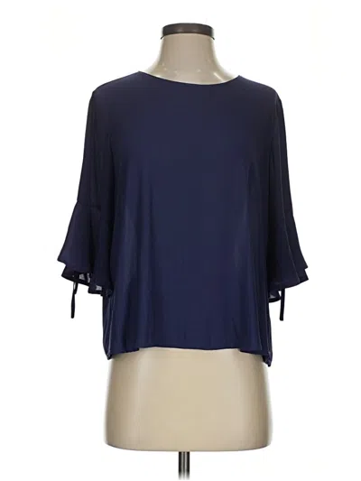 Pre-owned Lush 3/4 Sleeve Blouse In Blue