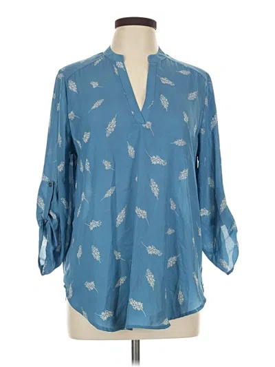 Pre-owned Lush 3/4 Sleeve Blouse In Blue