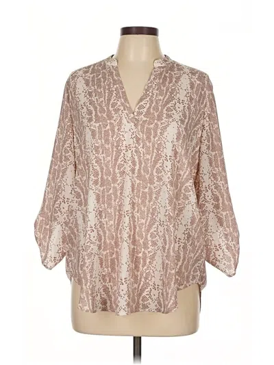 Pre-owned Lush 3/4 Sleeve Blouse In Brown