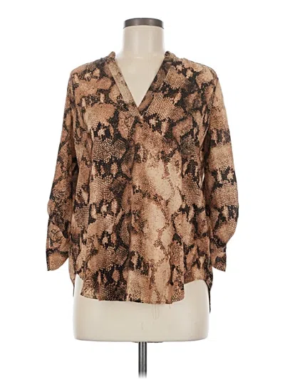 Pre-owned Lush 3/4 Sleeve Blouse In Brown