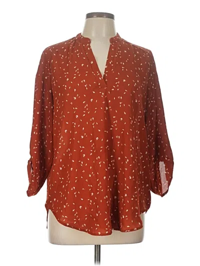 Pre-owned Lush 3/4 Sleeve Blouse In Brown