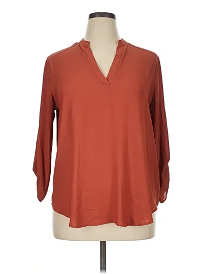 Pre-owned Lush 3/4 Sleeve Blouse In Brown