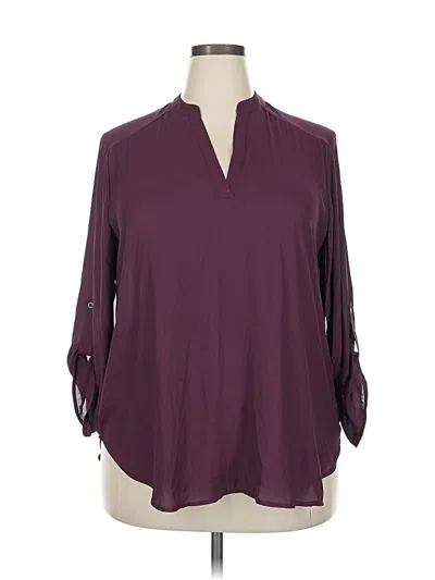 Pre-owned Lush 3/4 Sleeve Blouse In Burgundy