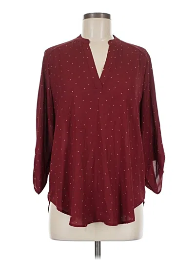 Pre-owned Lush 3/4 Sleeve Blouse In Burgundy