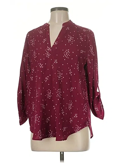 Pre-owned Lush 3/4 Sleeve Blouse In Burgundy