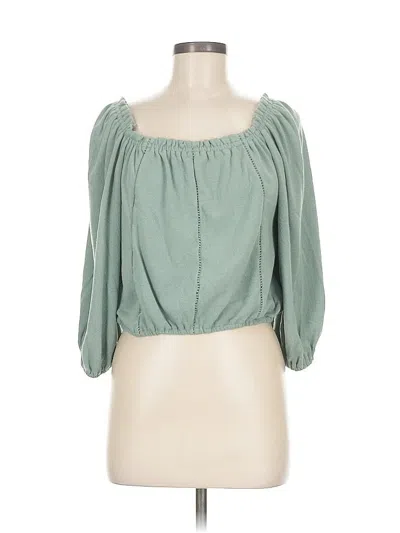 Pre-owned Lush 3/4 Sleeve Blouse In Green