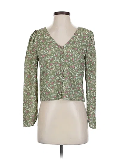 Pre-owned Lush 3/4 Sleeve Blouse In Green