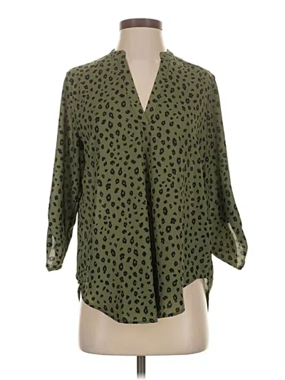 Pre-owned Lush 3/4 Sleeve Blouse In Green