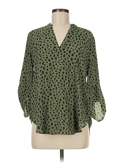 Pre-owned Lush 3/4 Sleeve Blouse In Green
