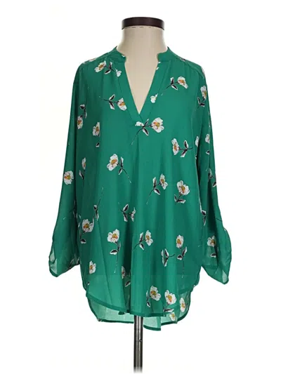 Pre-owned Lush 3/4 Sleeve Blouse In Green