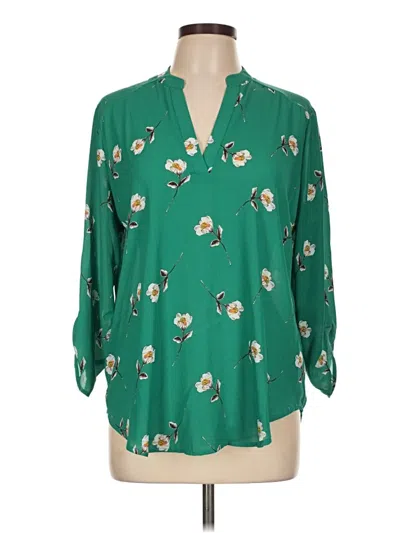 Pre-owned Lush 3/4 Sleeve Blouse In Green