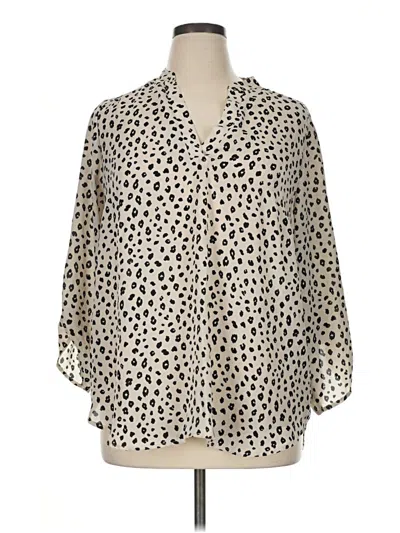 Pre-owned Lush 3/4 Sleeve Blouse In Ivory