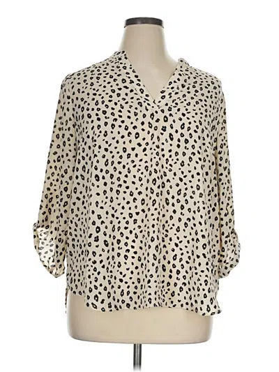 Pre-owned Lush 3/4 Sleeve Blouse In Ivory