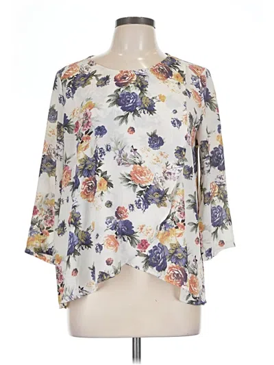 Pre-owned Lush 3/4 Sleeve Blouse In Ivory
