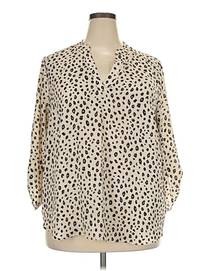 Pre-owned Lush 3/4 Sleeve Blouse In Ivory
