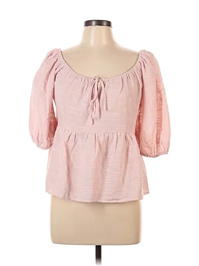 Pre-owned Lush 3/4 Sleeve Blouse In Pink