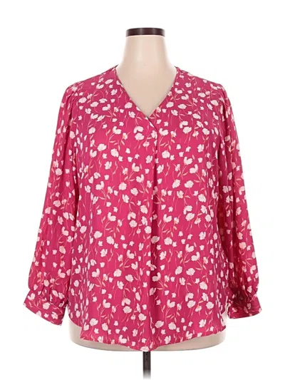 Pre-owned Lush 3/4 Sleeve Blouse In Pink