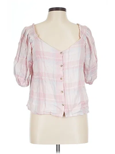 Pre-owned Lush 3/4 Sleeve Blouse In Pink