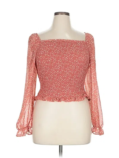 Pre-owned Lush 3/4 Sleeve Blouse In Red