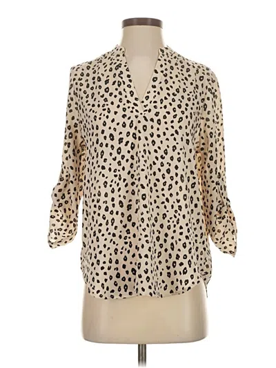 Pre-owned Lush 3/4 Sleeve Blouse In Tan