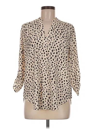 Pre-owned Lush 3/4 Sleeve Blouse In Tan