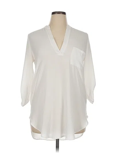 Pre-owned Lush 3/4 Sleeve Blouse In White