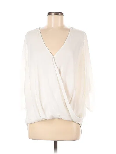 Pre-owned Lush 3/4 Sleeve Blouse In White