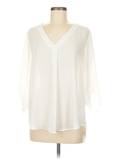 Pre-owned Lush 3/4 Sleeve Blouse In White